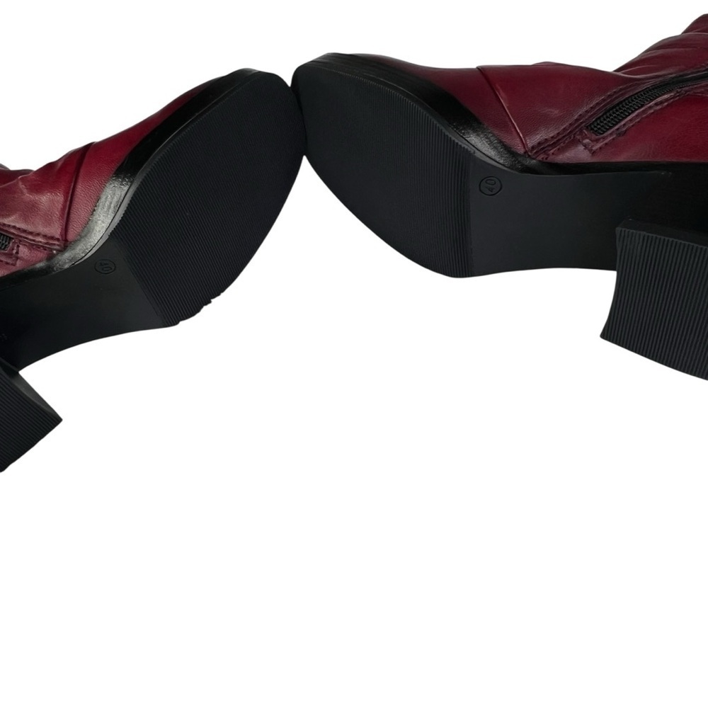 Miz Mooz Leather Buckled Ankle Boots- Macee Crimson Red EU 40 (US 9-9.5) NWOT - Picture 9 of 16